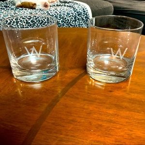 SCOTT ZWIESEL CRYSTAL ICEBERG WHISKEY GLASSES W/ silver W on glass, set of 6